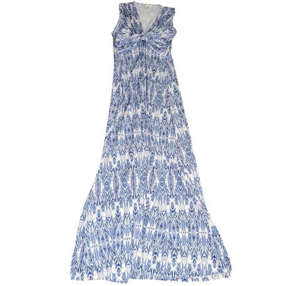 Boston Proper Floral Twisted Front Maxi Dress Blue White Size S - Picture 8 of 8